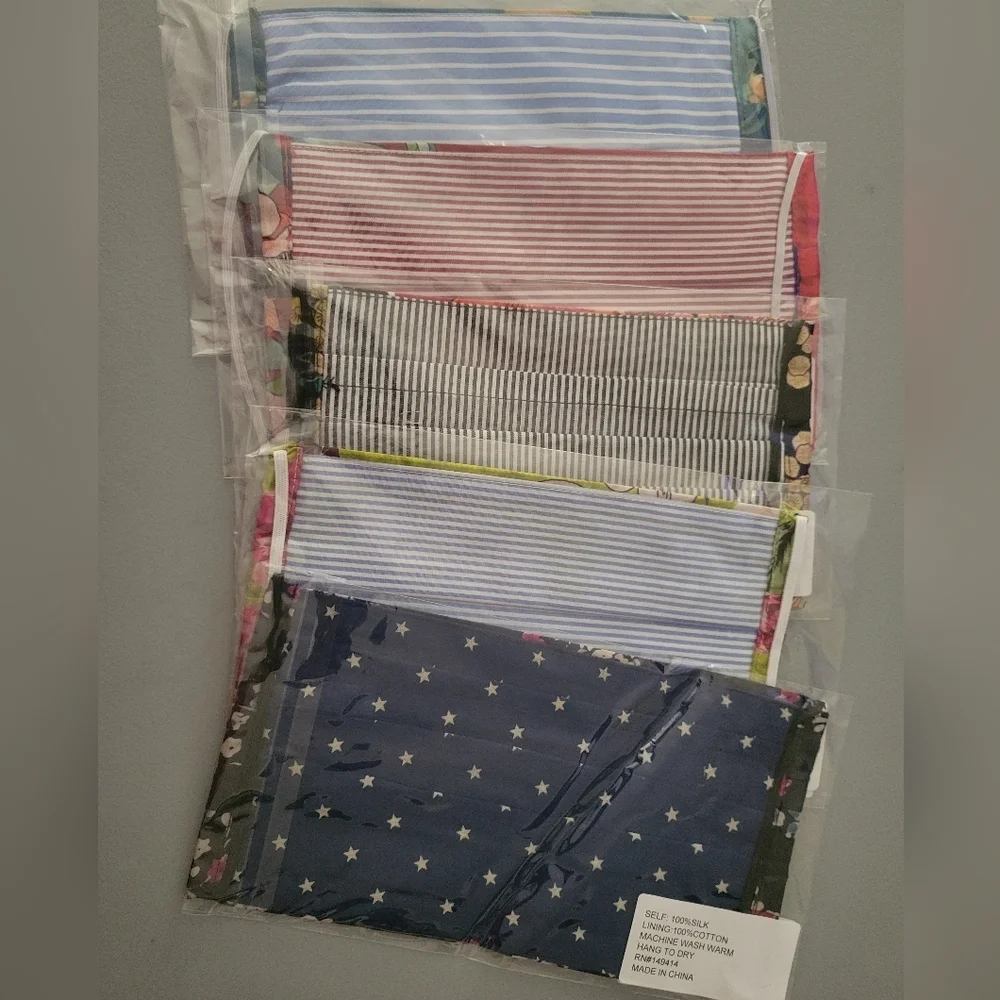 Johnny Was Silk/Cotton Face Mask 5 Pack NWT